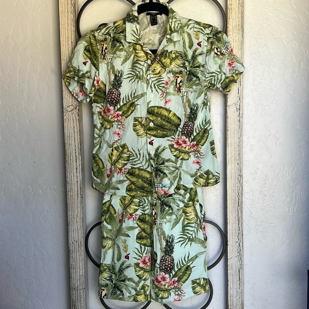 Forever 21 • Kids Tropical Matching Set • Button Up Shirt and Shorts • Size 7/8